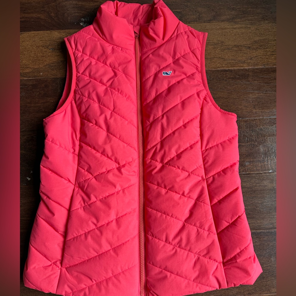 Like New Vineyard Vines Bright Pink Quilted Vest